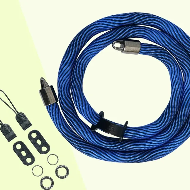 Braided Rope camera strap in Blue Marl