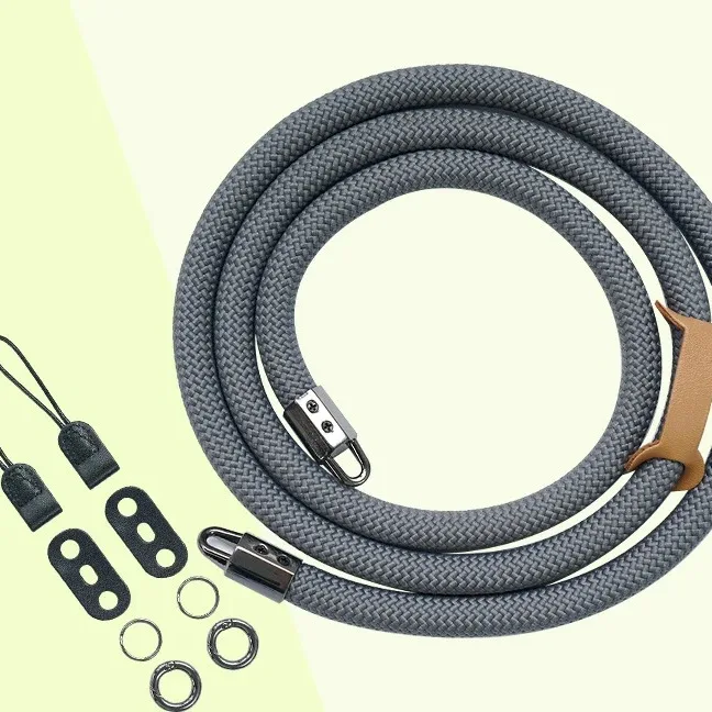 Braided Rope camera strap in Gray