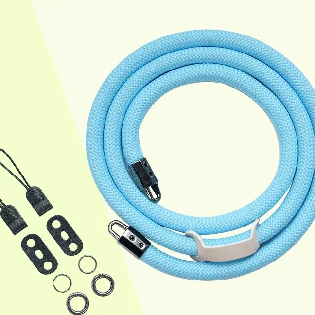 Braided Rope camera strap in Sky Blue