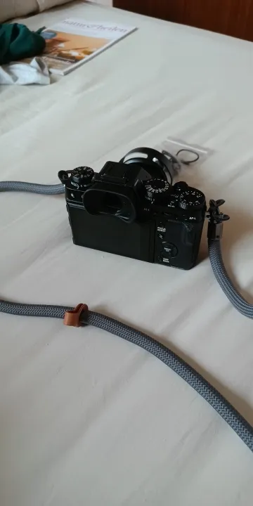 Braided rope camera strap photographed by a verified buyer